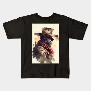 Cowboy Wearing a Ninja Mask Kids T-Shirt